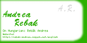 andrea rebak business card
